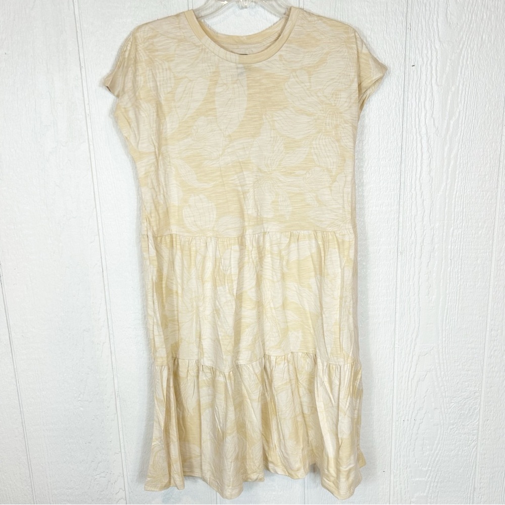 NEW Gap Dress Floral Tan and White Medium Tall